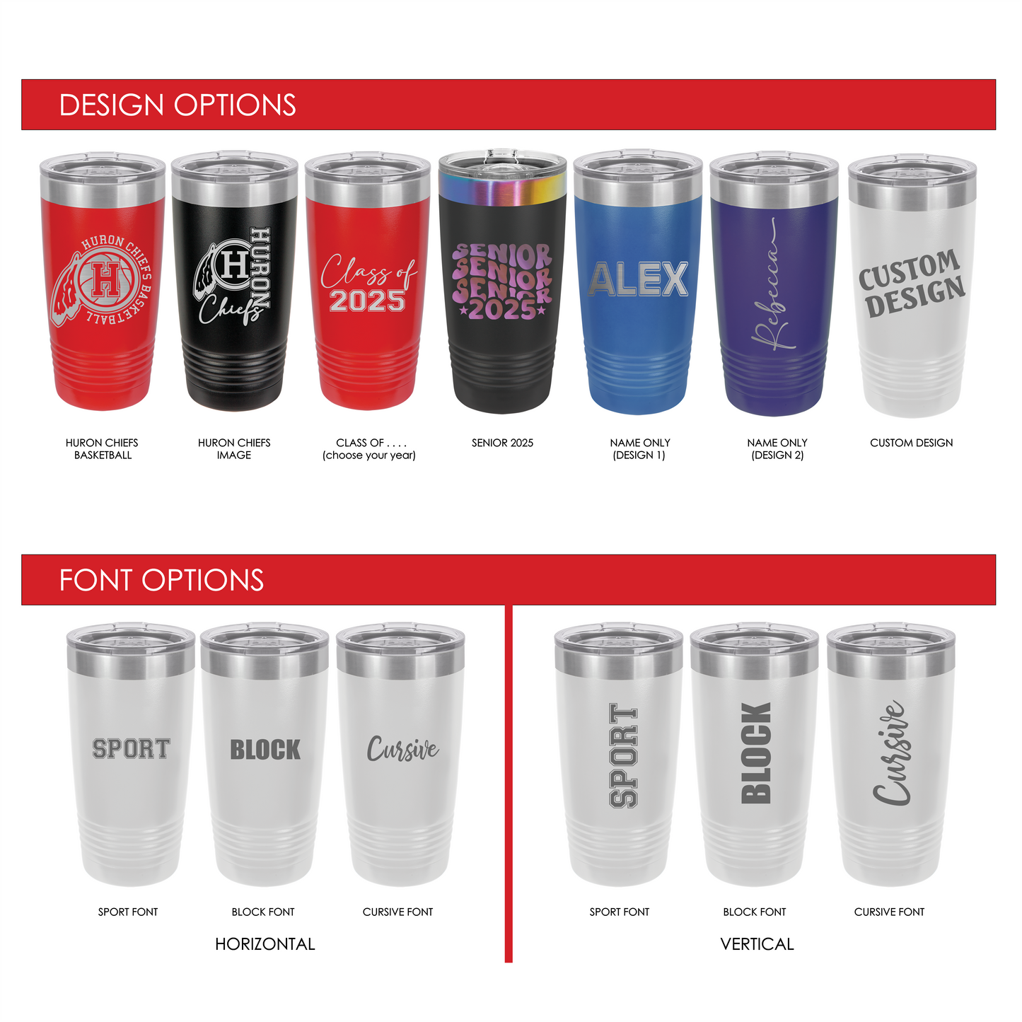 HHS Laser Engraved Drinkware