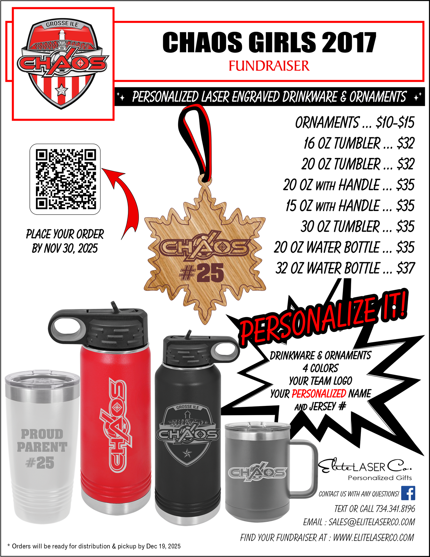 CHAOS Personalized Drinkware